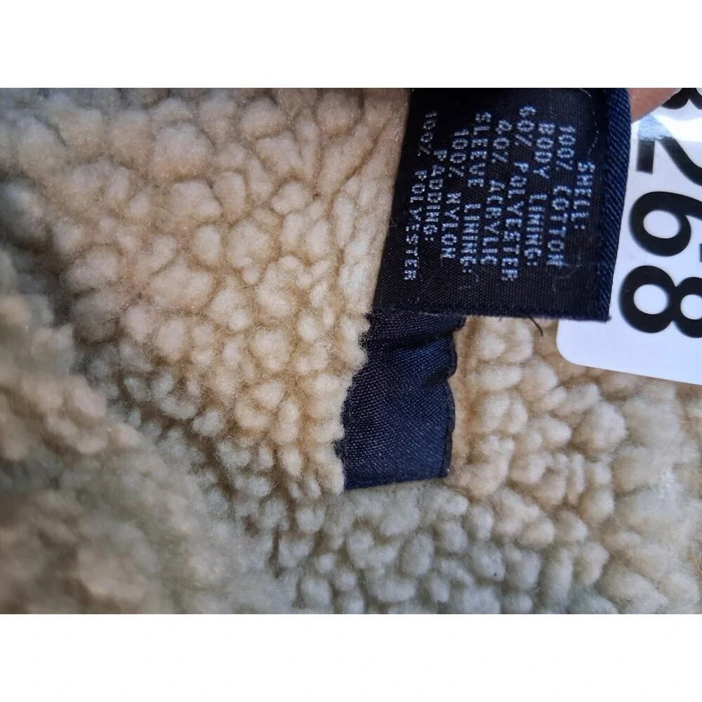 Y2K Vintage Gap Mens XXL Khaki Canvas Sherpa Lined Trucker Chore Barn Jacket‎